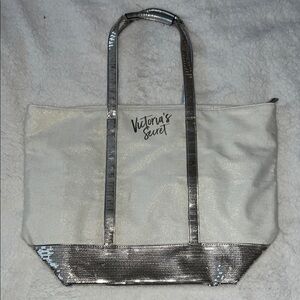 Victoria's Secret Sparkling White and Silver Tote